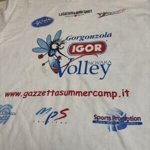 Vintage Y2K Italian Volleyball Camp Shirt Women’s Small Gorgonzola White Shirt